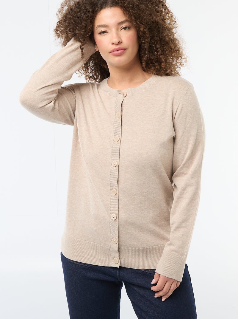 Gilet in maglia tinta unita Beige - Kiabi