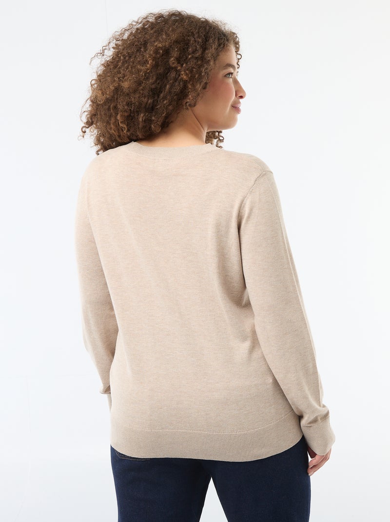 Gilet in maglia tinta unita Beige - Kiabi