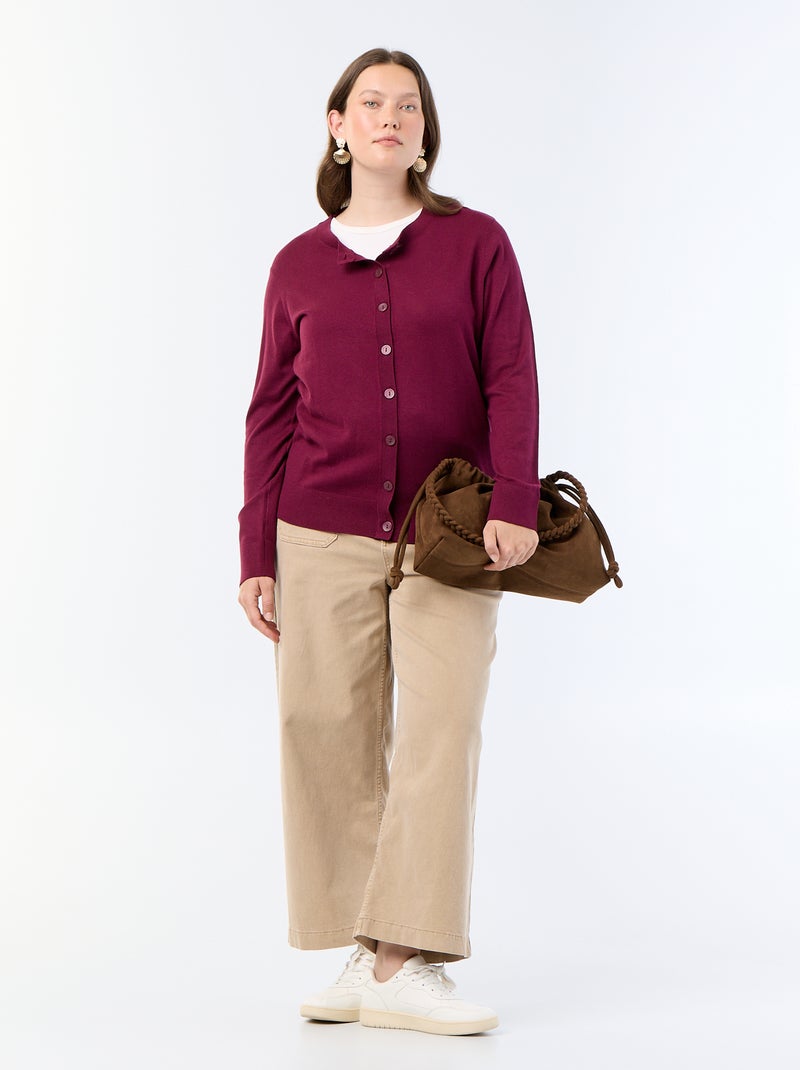 Gilet in maglia tinta unita Bordeaux - Kiabi