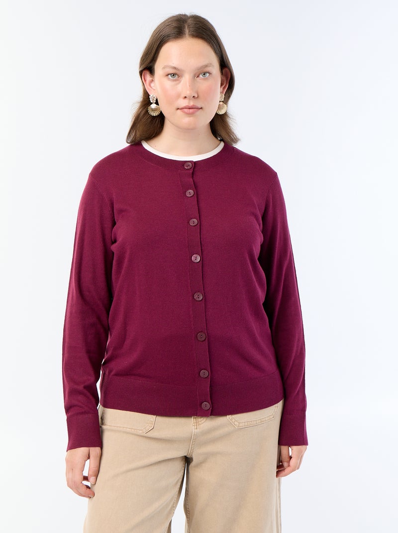 Gilet in maglia tinta unita Bordeaux - Kiabi