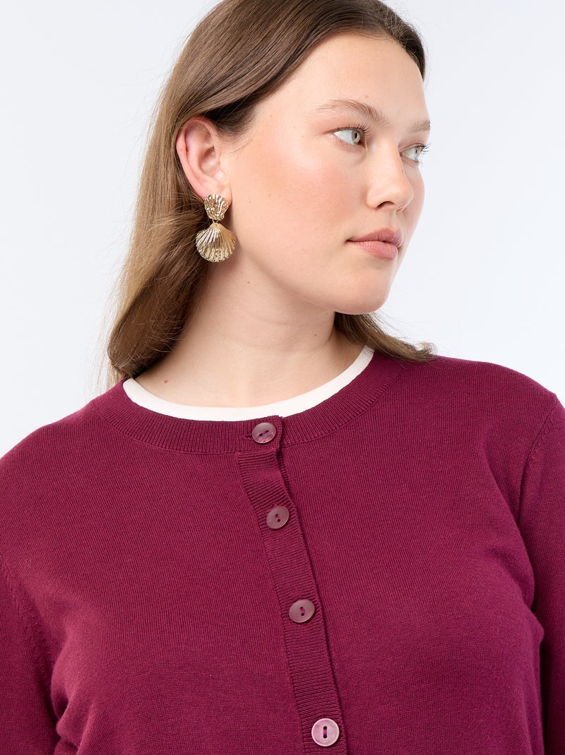 Gilet in maglia tinta unita Bordeaux - Kiabi