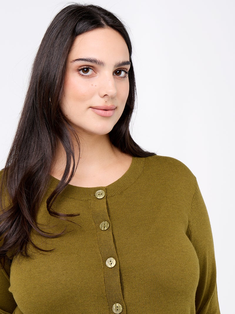 Gilet in maglia tinta unita Verde - Kiabi