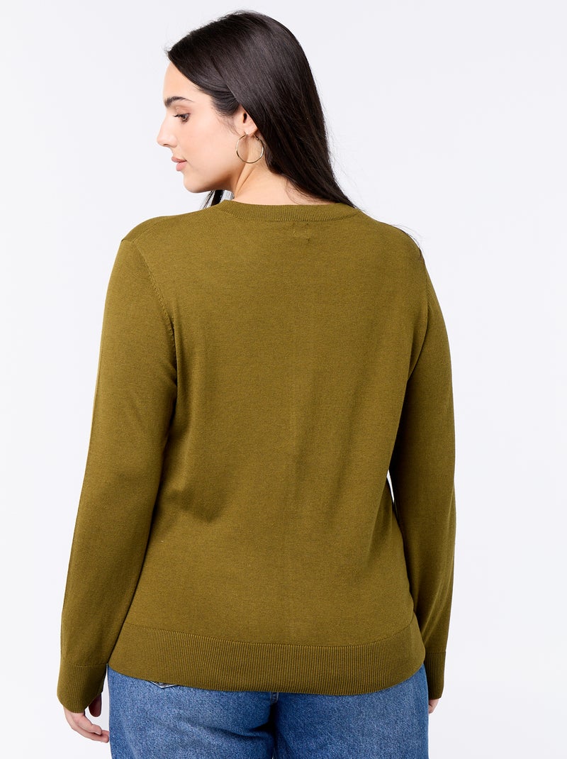 Gilet in maglia tinta unita Verde - Kiabi