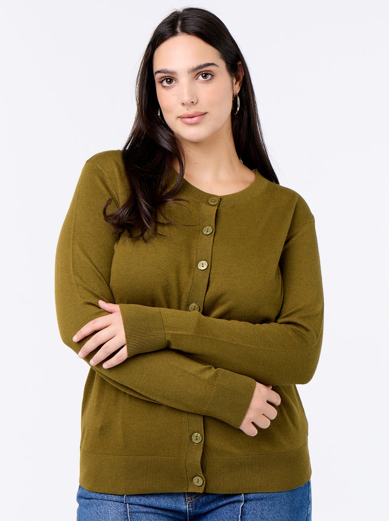 Gilet in maglia tinta unita Verde - Kiabi
