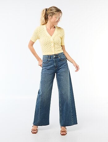 Gilet in maglia traforata a maniche corte