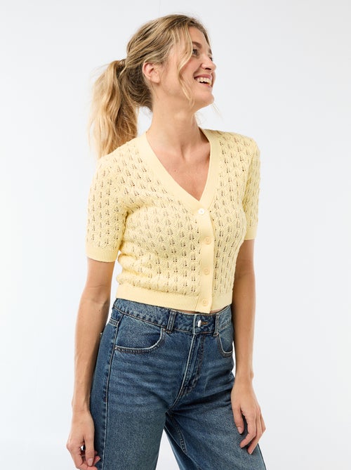 Gilet in maglia traforata a maniche corte - Kiabi