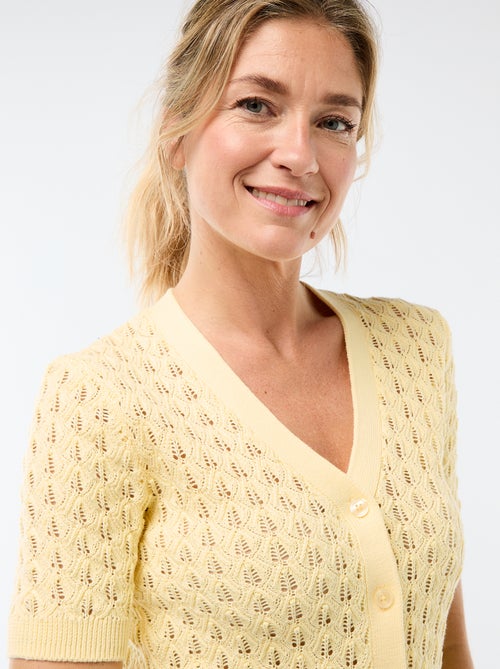 Gilet in maglia traforata a maniche corte - Kiabi