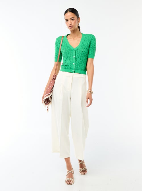 Gilet in maglia traforata a maniche corte - Kiabi