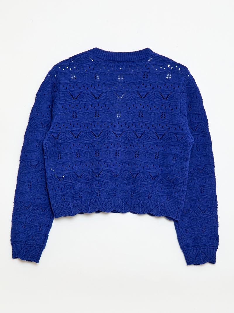 Gilet in maglia traforata Blu - Kiabi