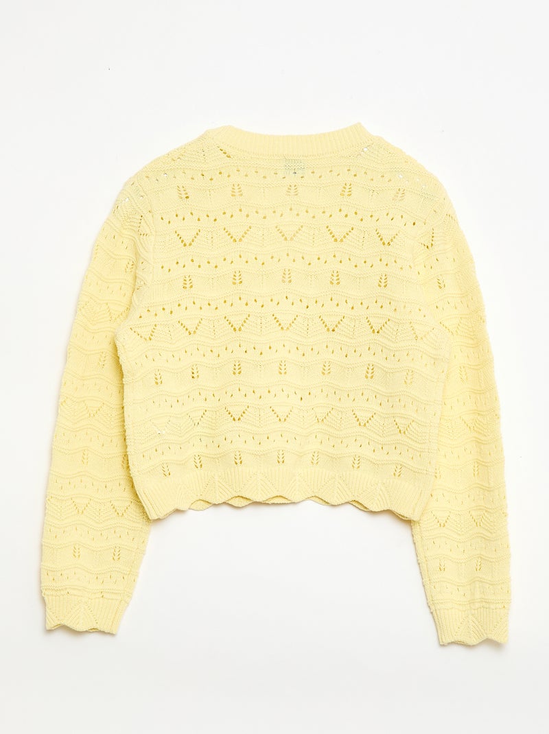 Gilet in maglia traforata Giallo - Kiabi