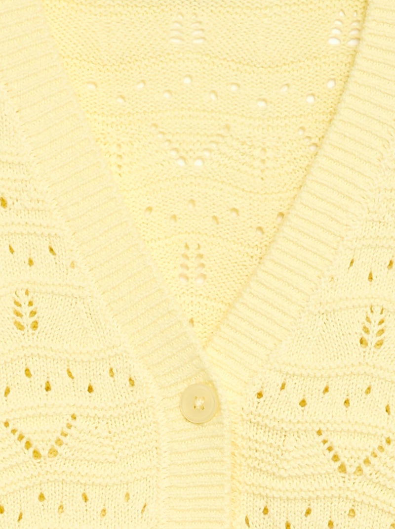 Gilet in maglia traforata Giallo - Kiabi
