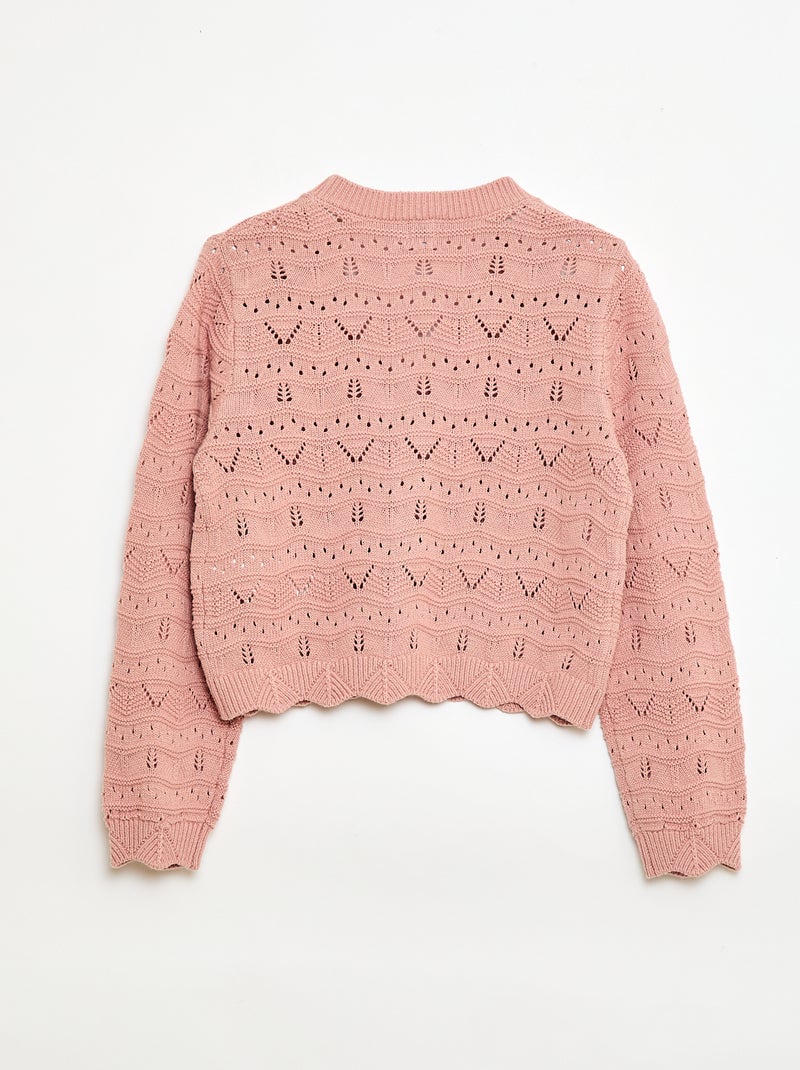 Gilet in maglia traforata Rosa - Kiabi