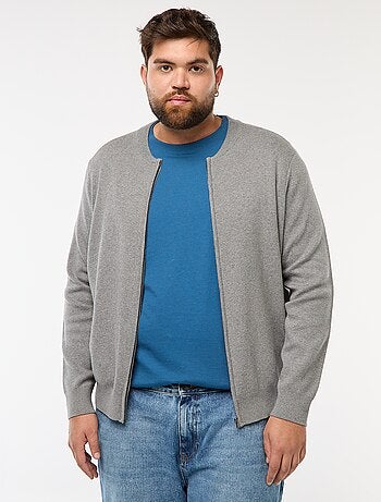Gilet in maglia tricot con apertura a zip