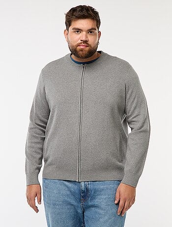 Gilet in maglia tricot con apertura a zip