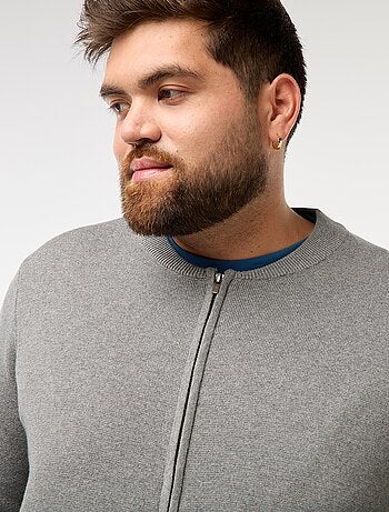 Gilet in maglia tricot con apertura a zip