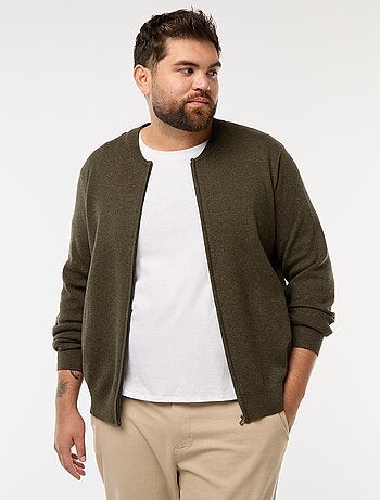 Gilet in maglia tricot con apertura a zip