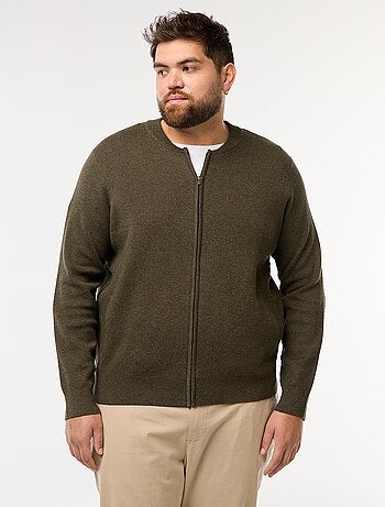Gilet in maglia tricot con apertura a zip