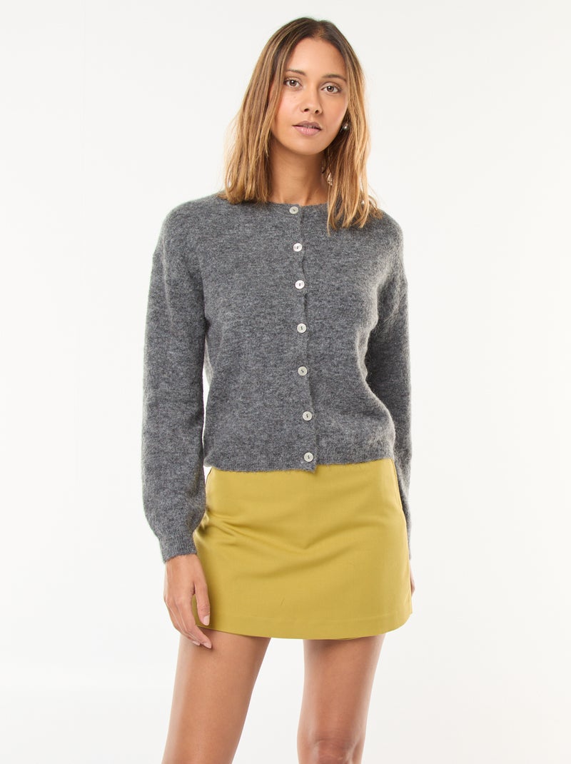 Maglia Pinko Lanzarote In Lana Merino Grigia – Logo Love Birds Dévoré E Cucitura A Vista Sul Retro!