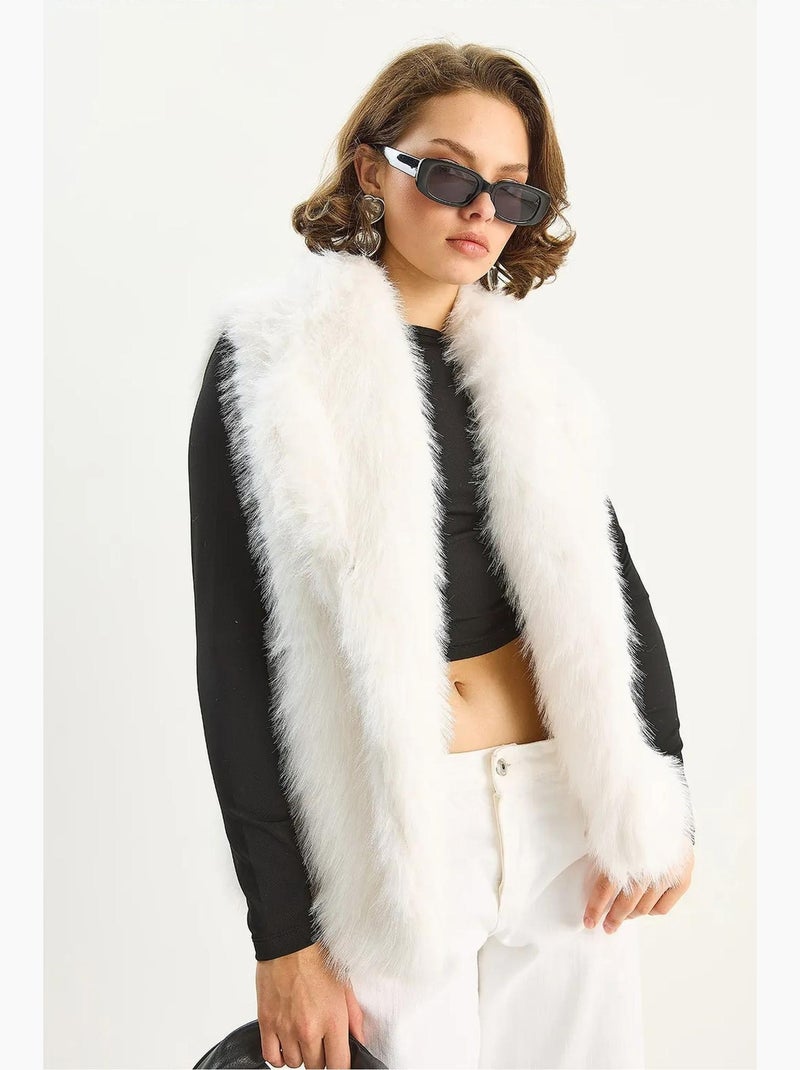 Gilet in pelliccia sintetica lucci Avorio - Kiabi