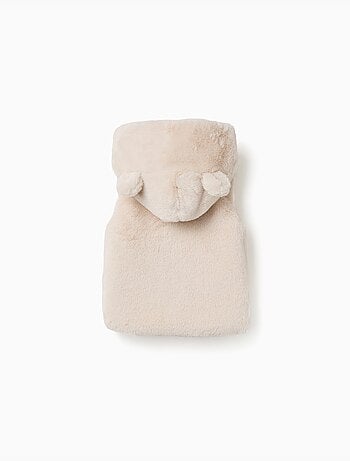 Gilet in peluche con cappuccio e orecchie 3d