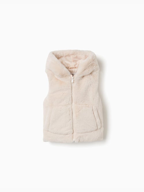 Gilet in peluche con cappuccio e orecchie 3d - Kiabi