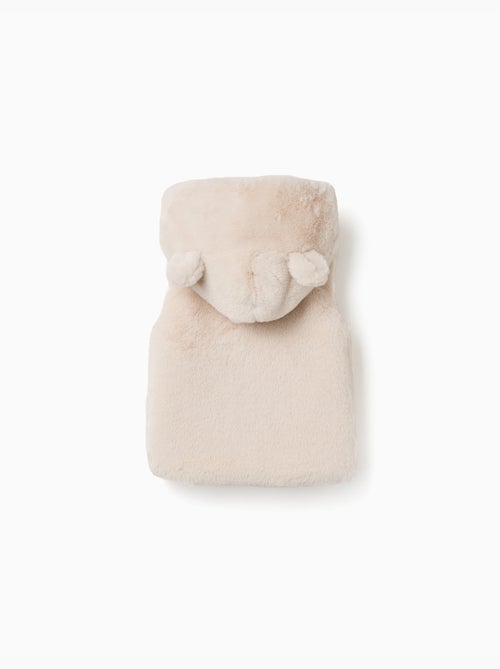 Gilet in peluche con cappuccio e orecchie 3d - Kiabi