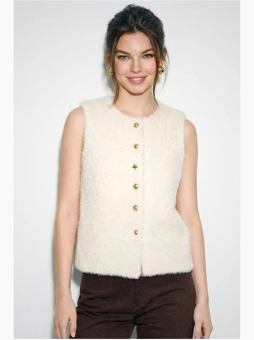 Gilet in peluche con chiusura a bottoni lucci - Kiabi