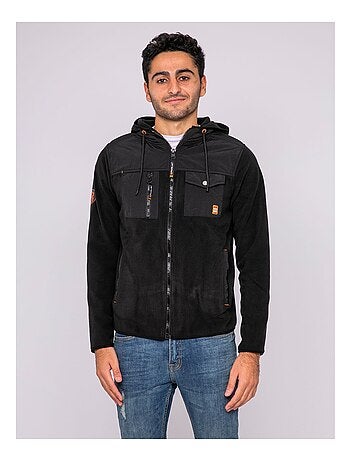 Gilet in pile con cappuccio e zip ZIGGY