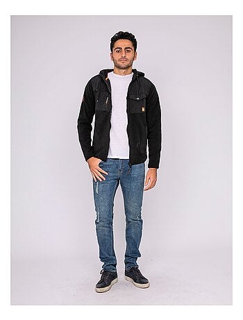 Gilet in pile con cappuccio e zip ZIGGY