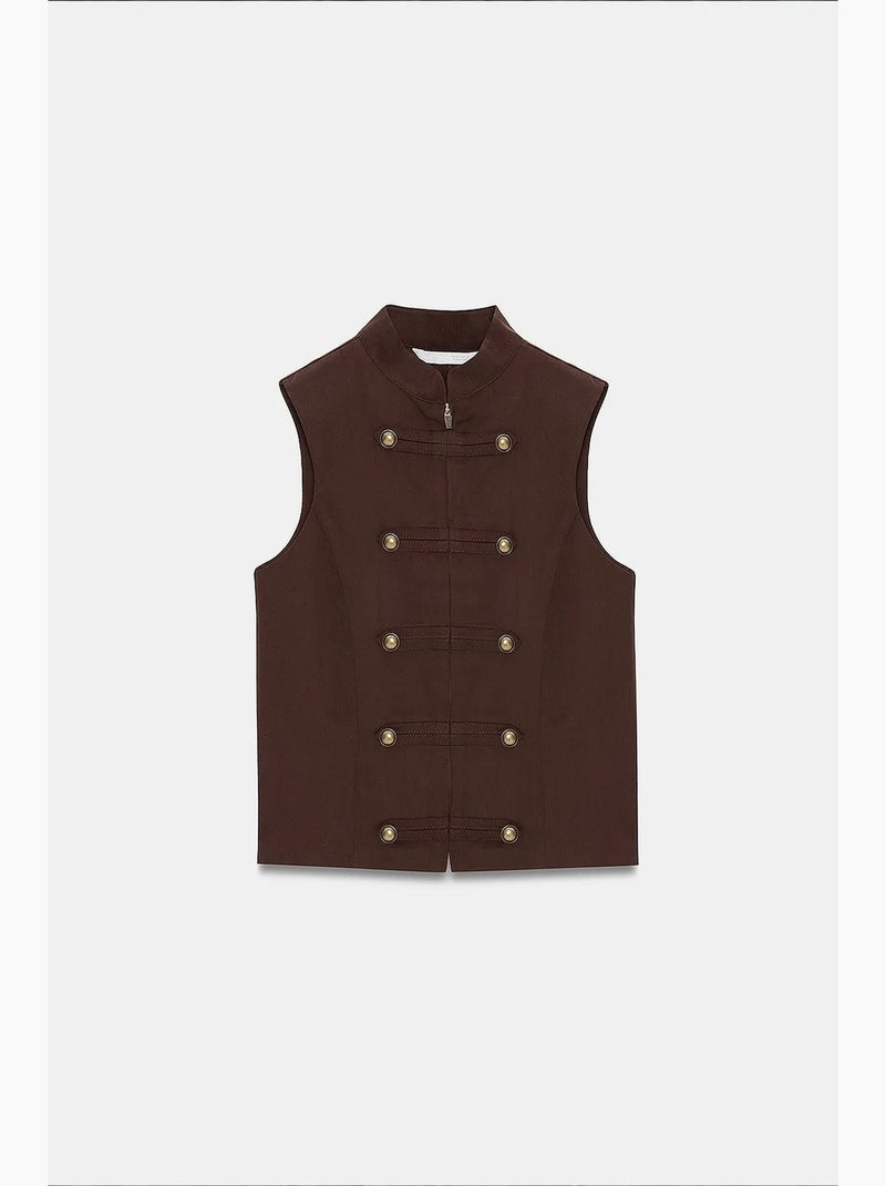 Gilet in tencel dilvin Marrone - Kiabi