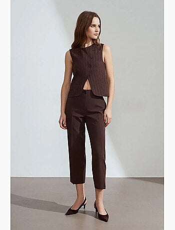 Gilet in tessuto a righe con bottoni dilvin