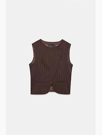 Gilet in tessuto a righe con bottoni dilvin