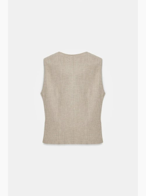 Gilet in tessuto aderente con chiusura frontale a bottoni dilvin - Kiabi Gilet in tessuto aderente con chiusura frontale a bottoni dilvin - Kiabi