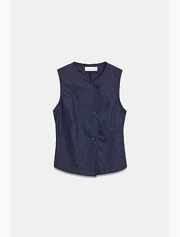 Gilet in tessuto aderente con chiusura frontale a bottoni dilvin