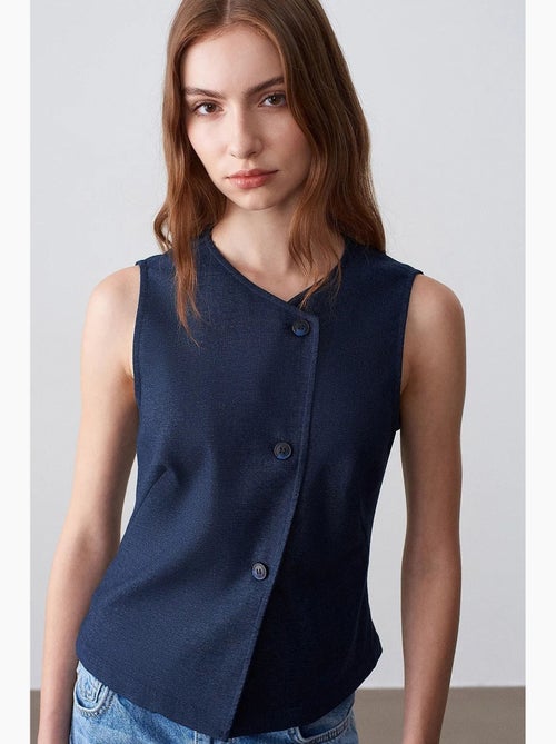 Gilet in tessuto aderente con chiusura frontale a bottoni dilvin - Kiabi