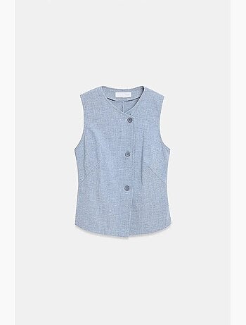 Gilet in tessuto aderente con chiusura frontale a bottoni dilvin
