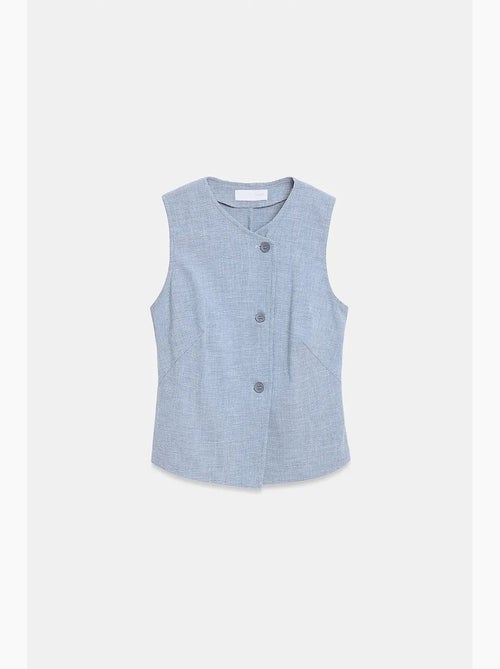 Gilet in tessuto aderente con chiusura frontale a bottoni dilvin - Kiabi