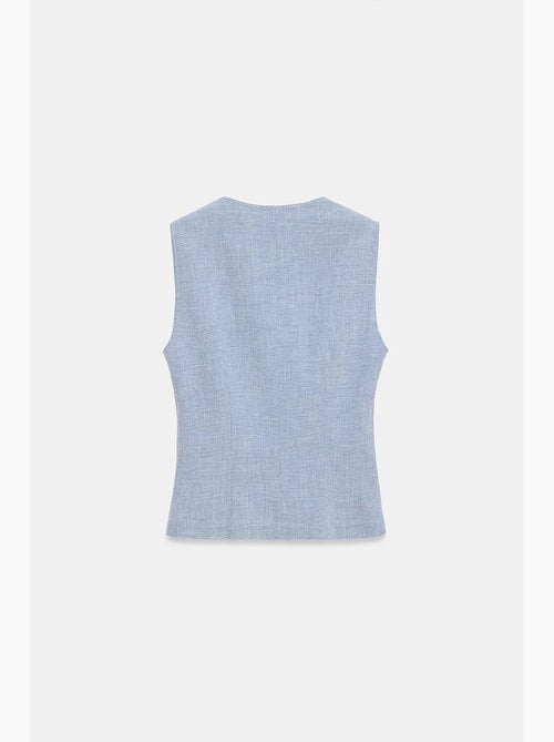 Gilet in tessuto aderente con chiusura frontale a bottoni dilvin - Kiabi