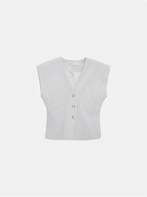 Gilet in tessuto con scollo a V a righe - Kiabi Gilet in tessuto con scollo a V a righe - Kiabi