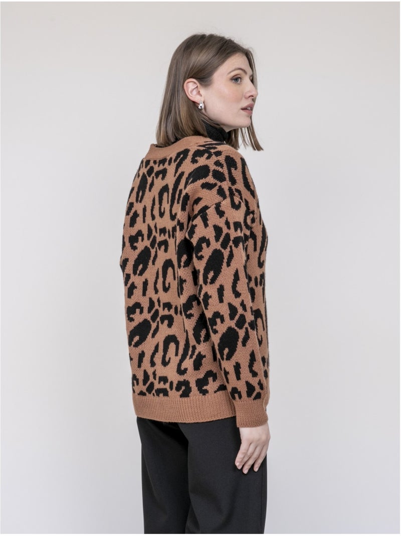 Gilet leopardato KATLINE Marrone - Kiabi