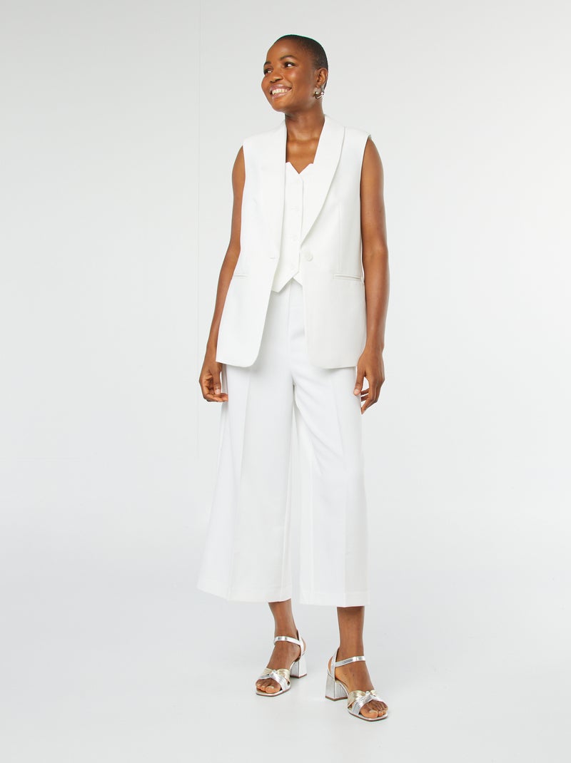 Gilet longue senza maniche bianco - Kiabi