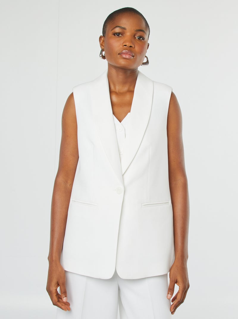 Gilet longue senza maniche bianco - Kiabi