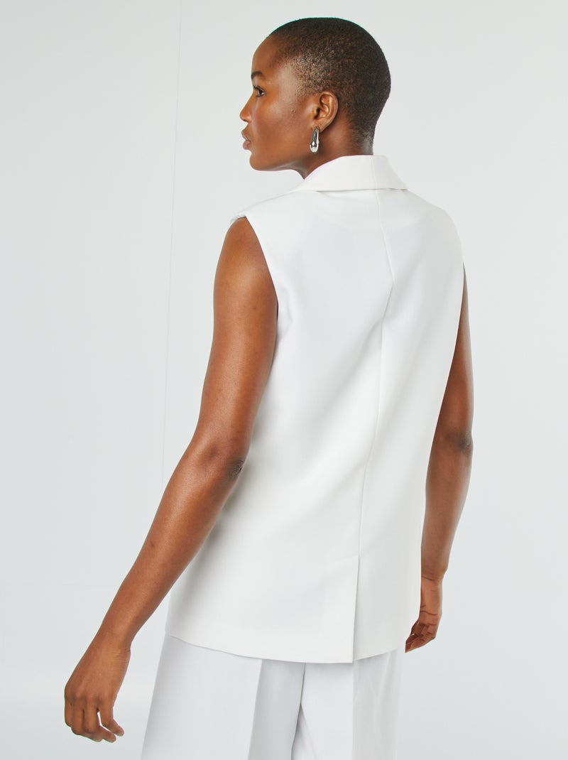 Gilet longue senza maniche bianco - Kiabi