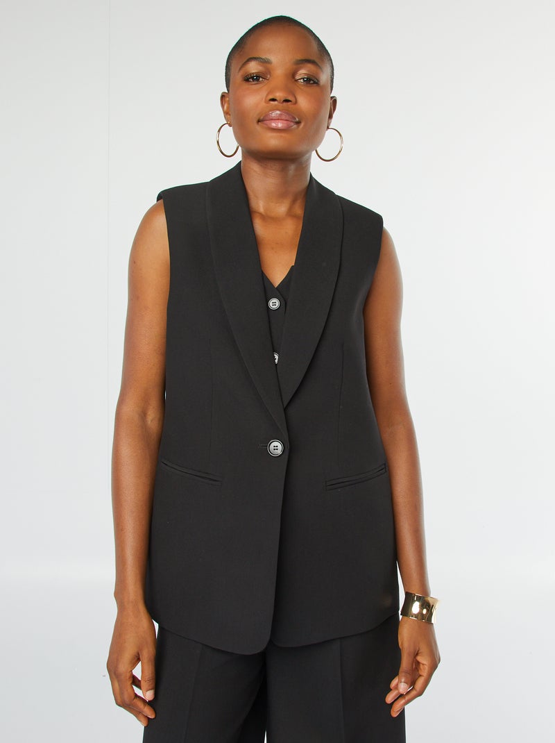 Gilet longue senza maniche nero - Kiabi