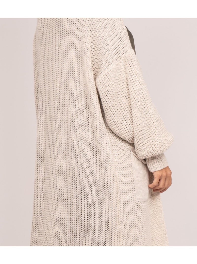 Gilet lungo aperto KILIAN Beige - Kiabi