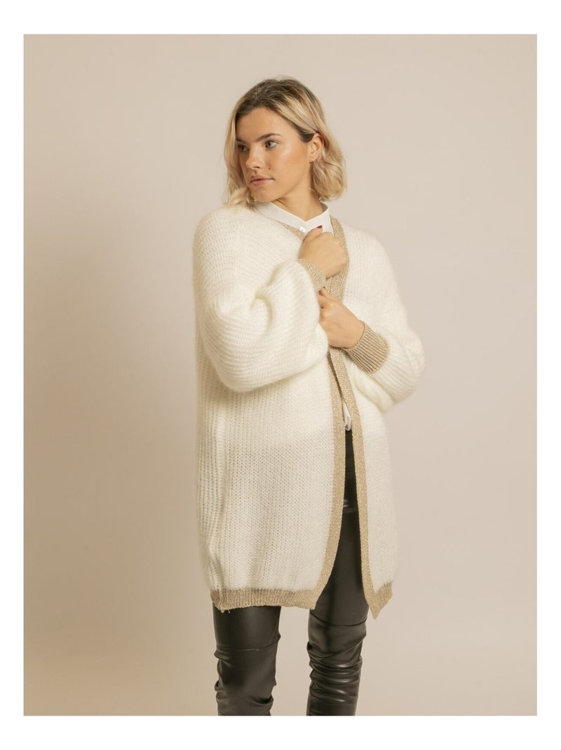 Gilet lungo aperto kody Bianco - Kiabi