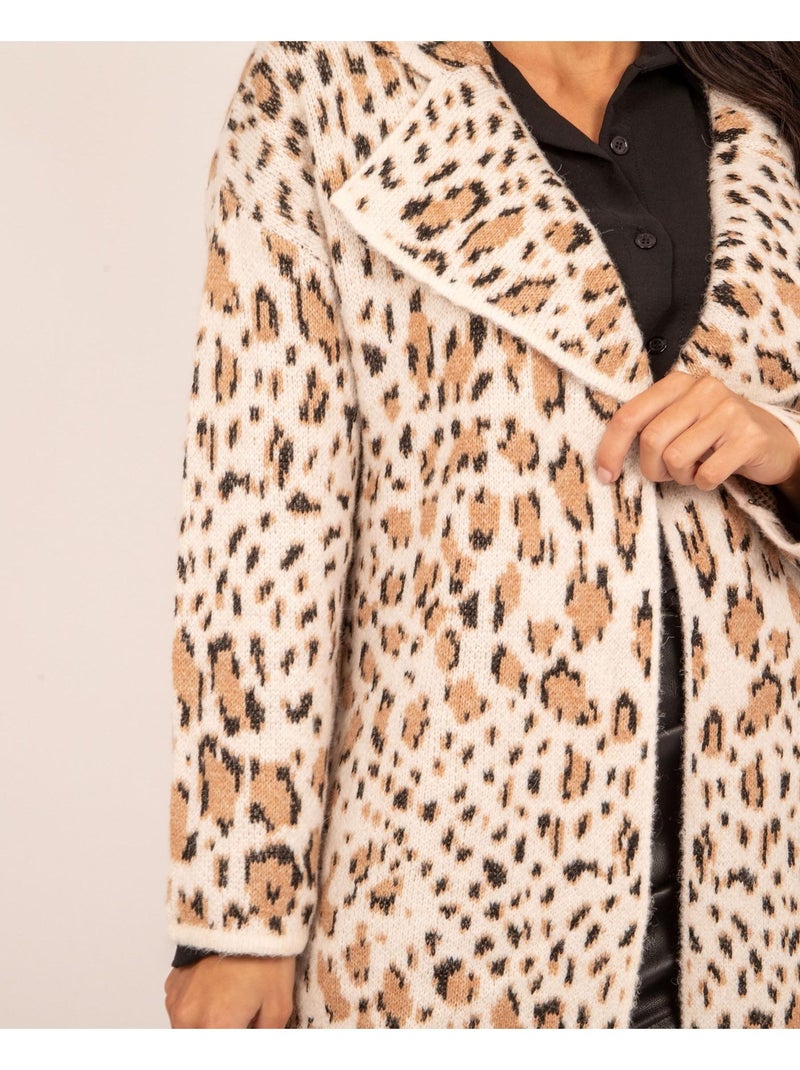Gilet lungo con stampa KITAY Beige - Kiabi