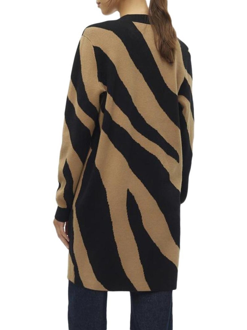 Gilet Lungo Donna Vero Moda Beige/Nero - Kiabi