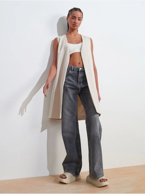 Gilet lungo in crêpe tessuto con dettaglio cut-out dilvin - Kiabi