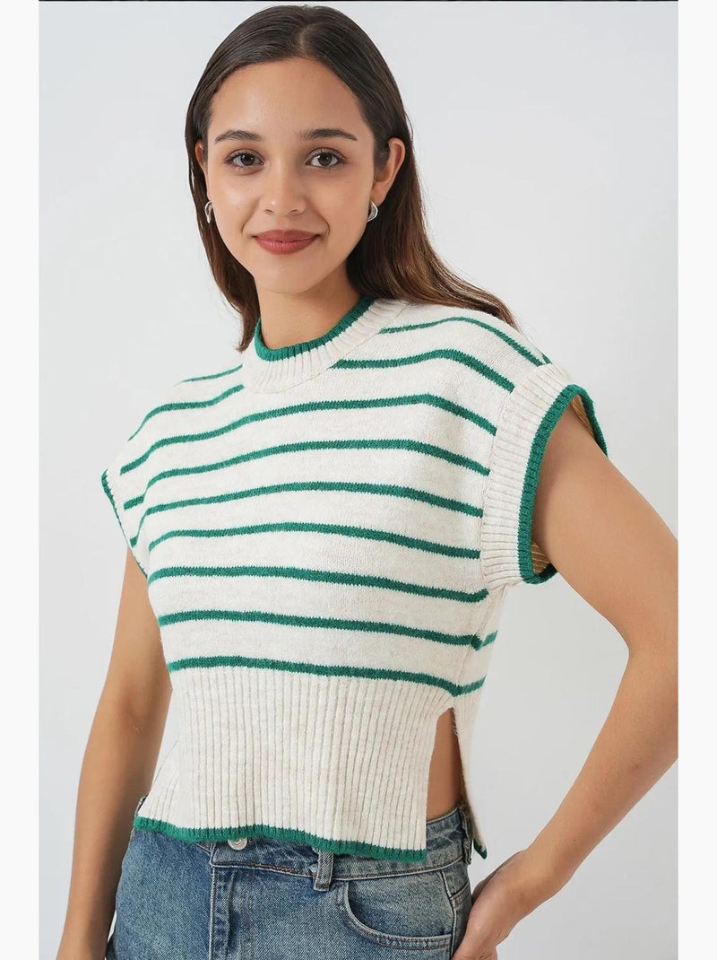 Gilet maglia a righe bdart Verde - Kiabi